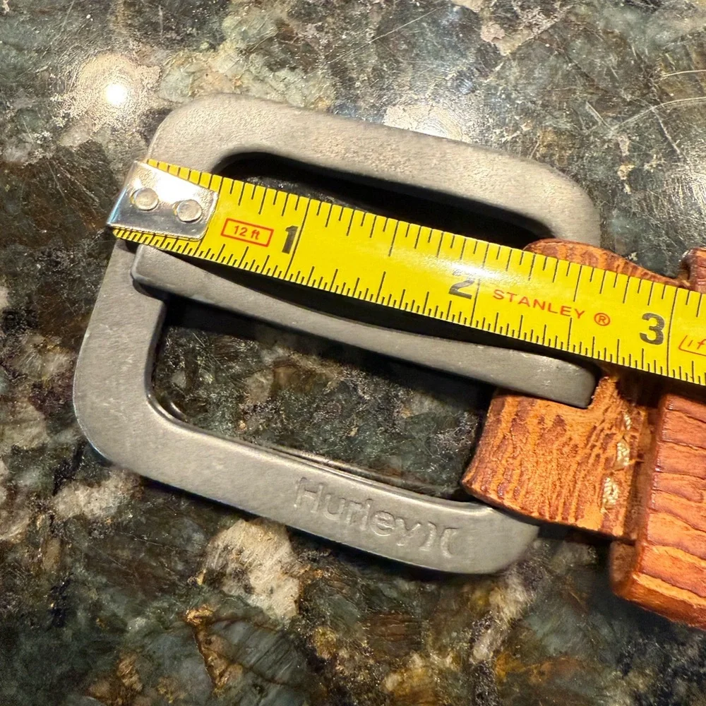 Vintage Hurley‎ Leather Belt Brown Crackled Large Buckled Size L 43”